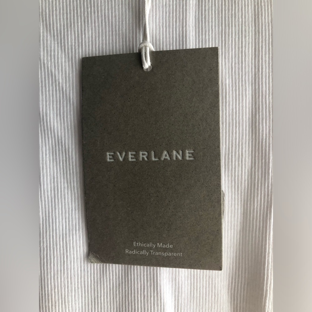 New Everlane The Luxe Rib Crew Top White Medium Short Sleeve - Picture 10 of 14